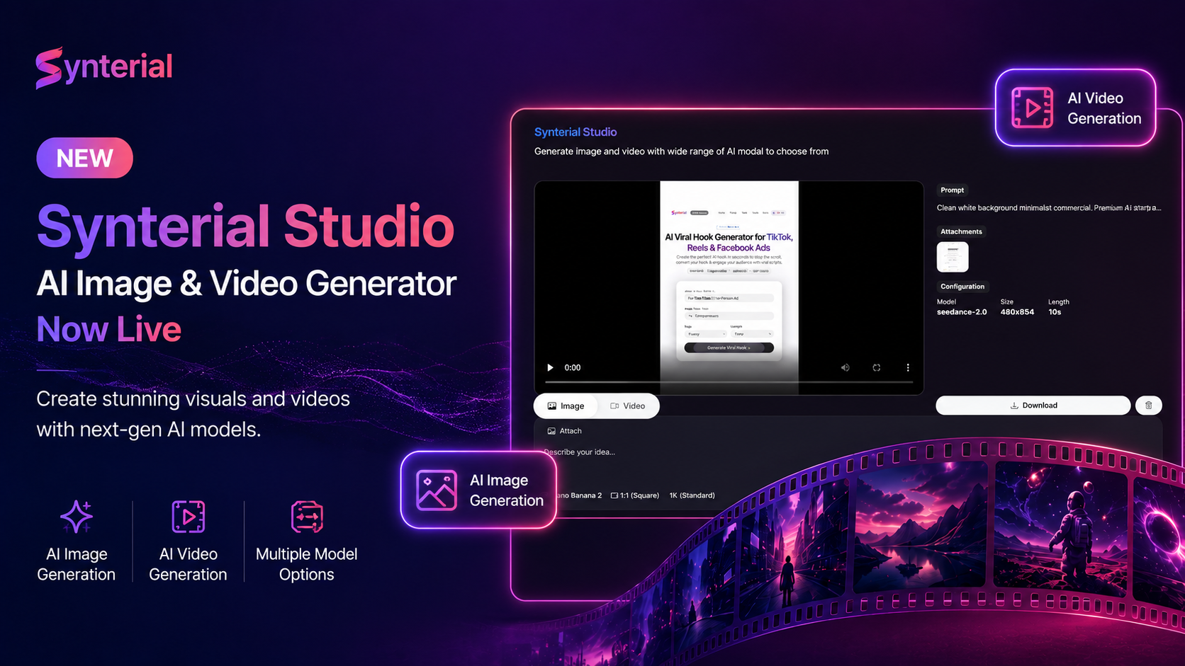 Synterial Studio – AI Image & Video Generator in One Workspace