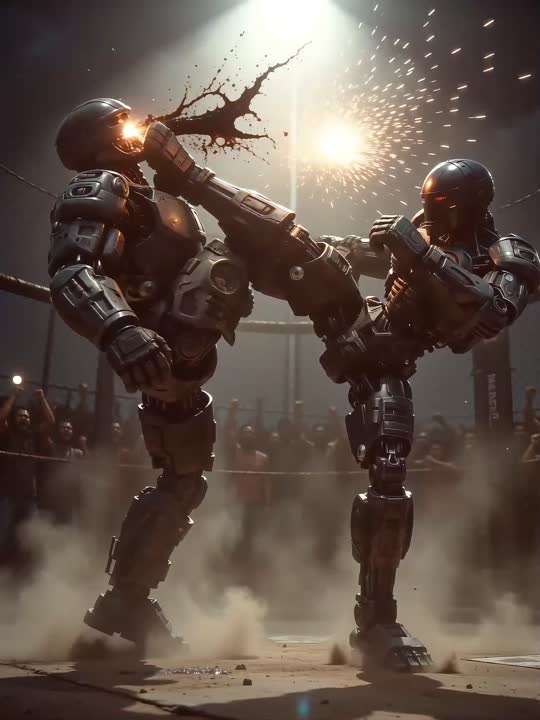 Seedance 2.0 Prompt: 1970s Gritty Sci-Fi Robot Combat Film