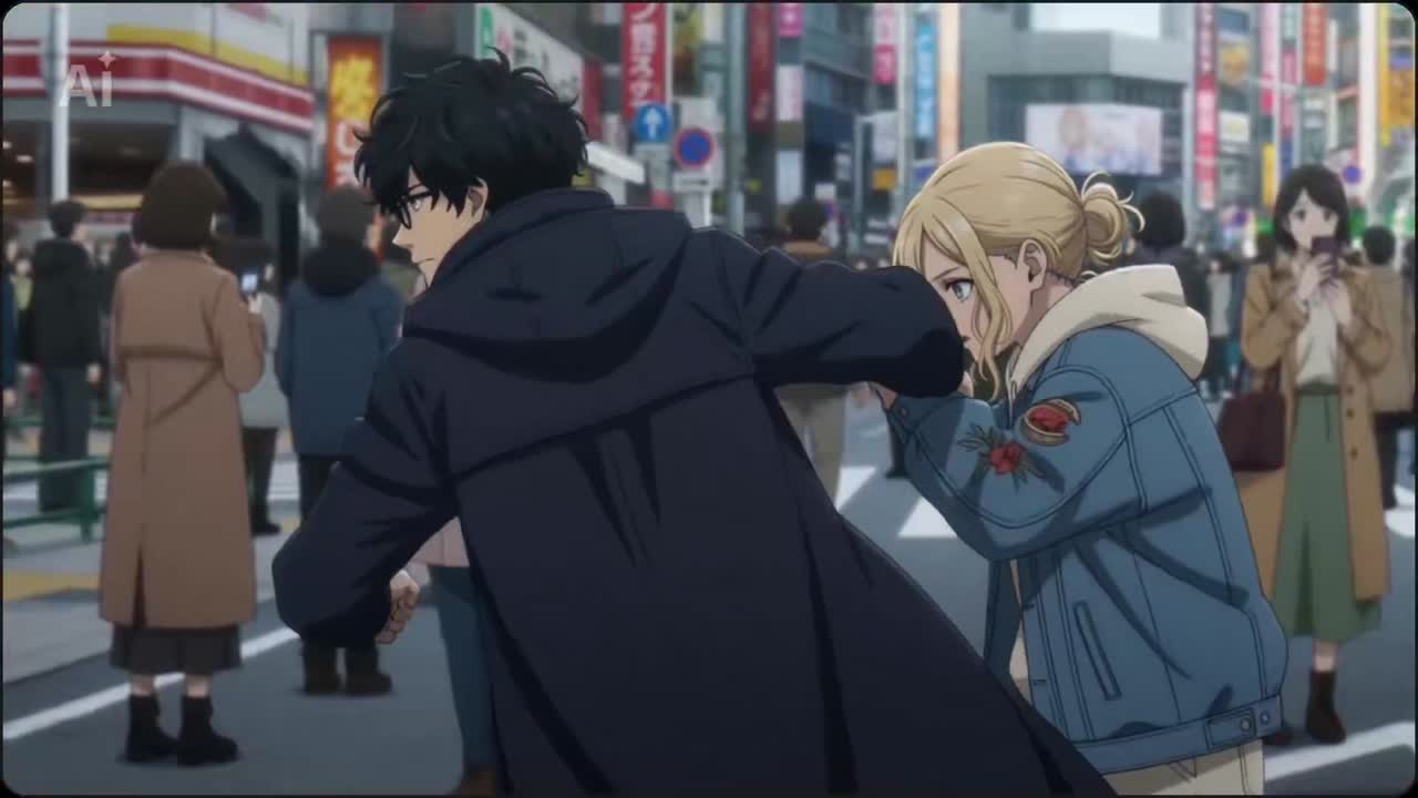 Seedance 2.0 Prompt: Akihabara Night Anime Scene