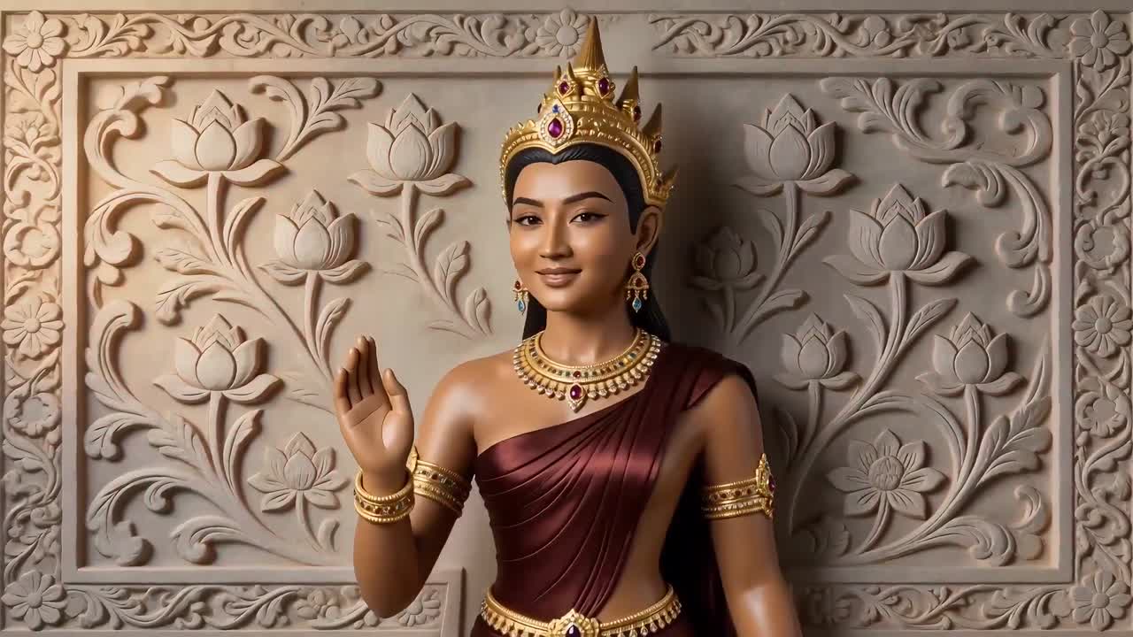 Seedance 2.0 Prompt: Ancient Carving to Living Woman