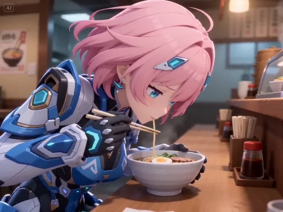 Seedance 2.0 Prompt: 3D Cartoon Ramen Eating Animation