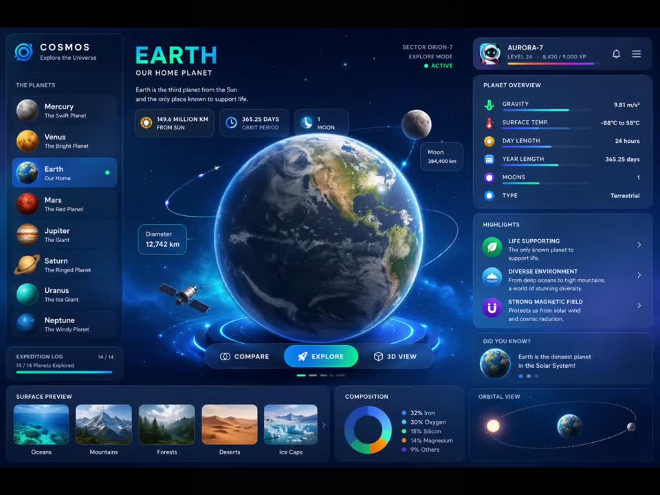 Seedance 2.0 Prompt: Cinematic 3D Earth in Space