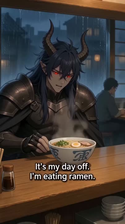 Seedance 2.0 Prompt: 90s Anime Demon Lord Ramen Break