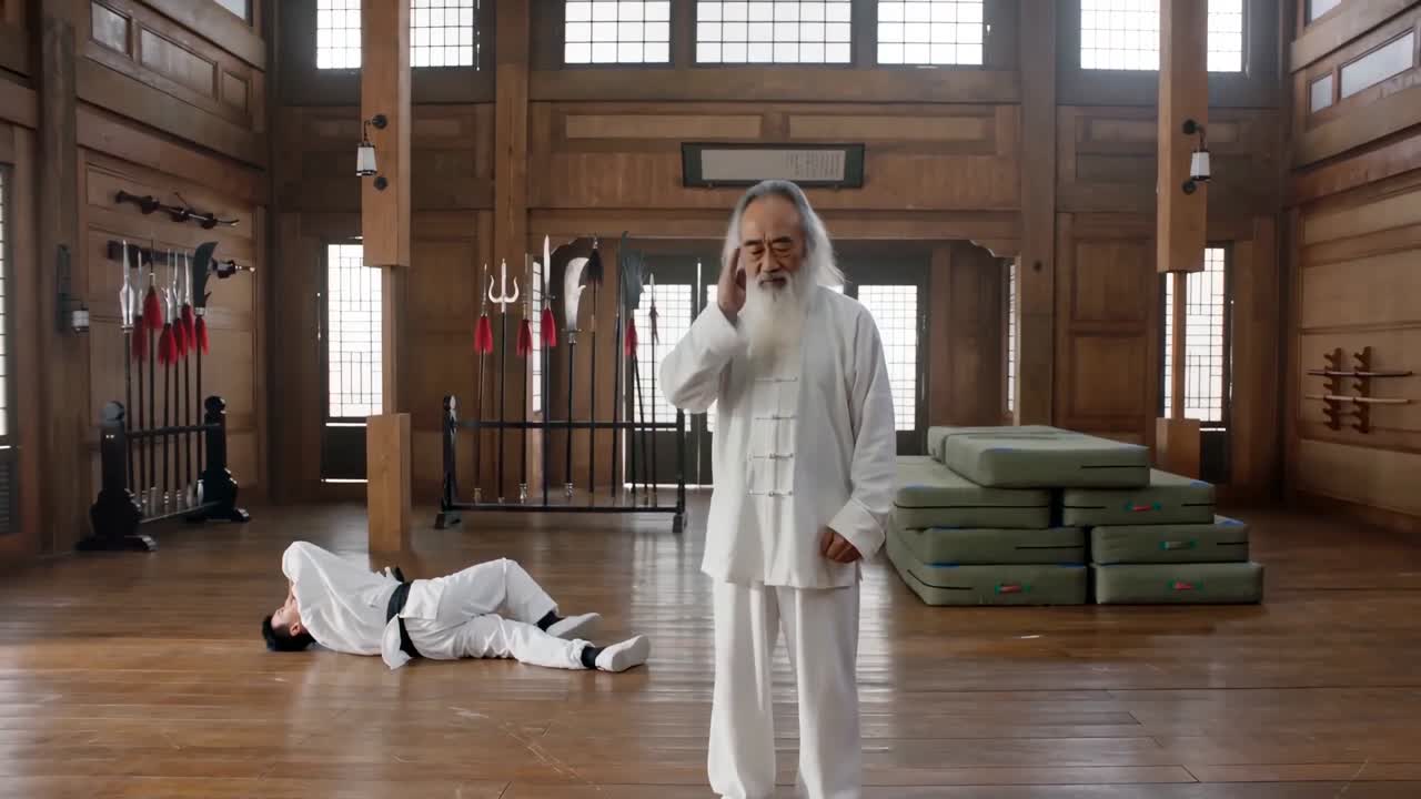 Seedance 2.0 Prompt: Eastern Action Comedy Dojo Scene