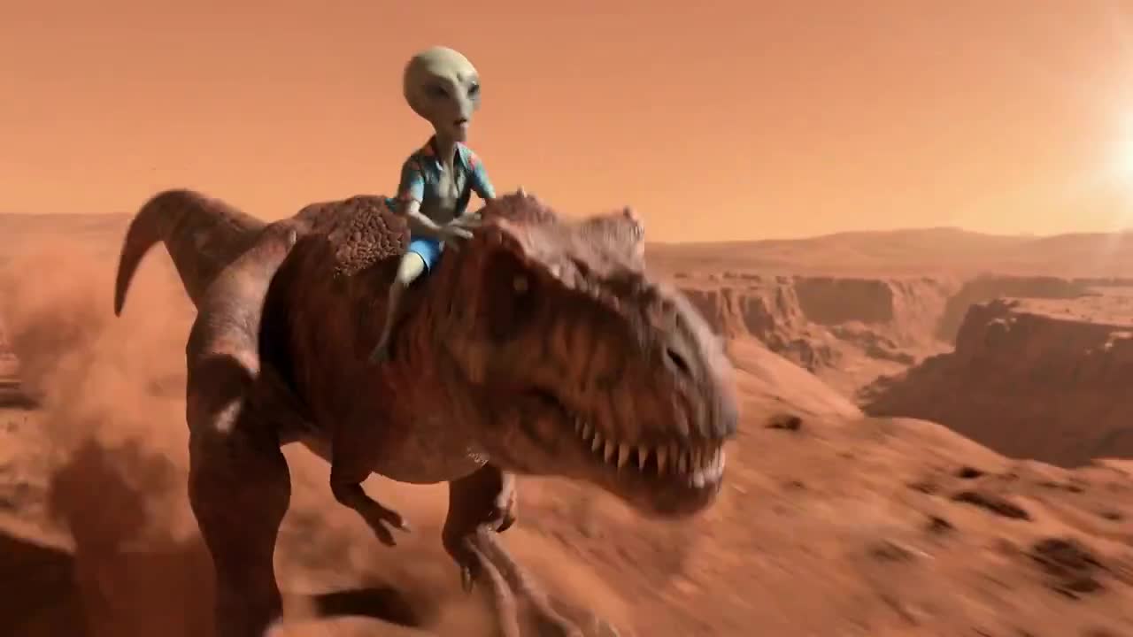 Seedance 2.0 Prompt: Alien Screams & T-Rex Roar