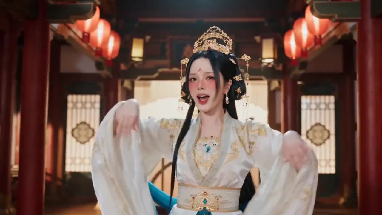Seedance 2.0 Prompt: Ancient Chinese Singer with敦煌飞天 Aerial Cinematography