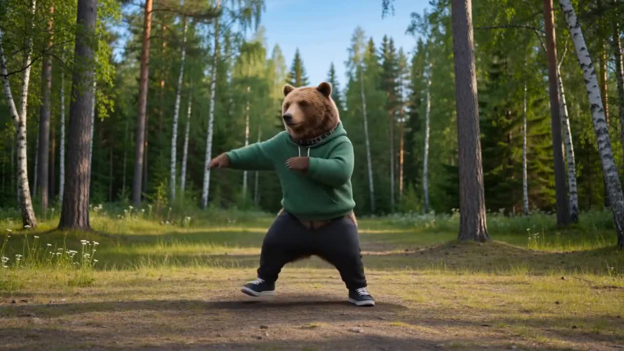 Animated Dancing Bear in Streetwear with Seedance 2.0 Prompt