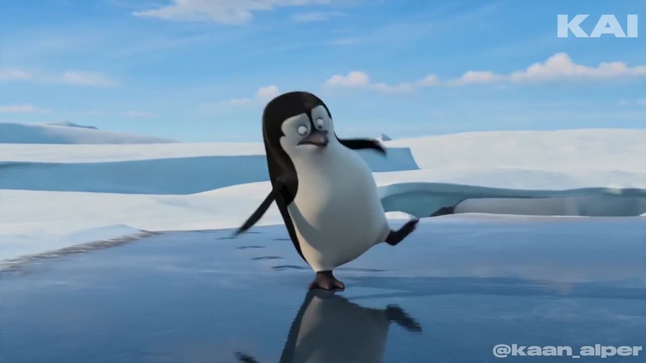 Seedance 2.0 Prompt: Animated Penguin Sliding on Ice