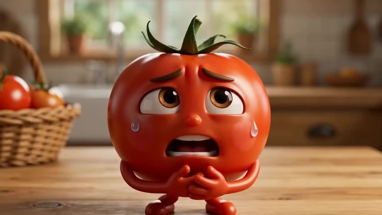 Seedance 2.0 Prompt: Animated Tomato Explains Food Storage