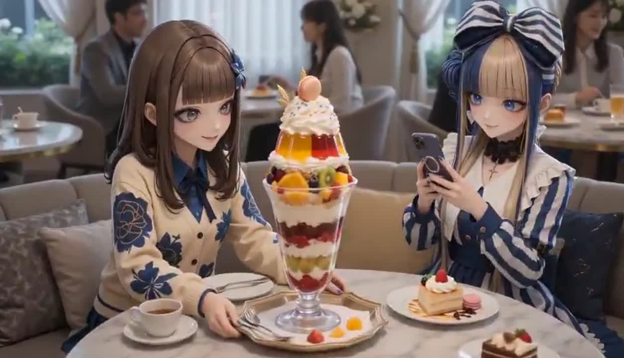 Anime Characters in Photorealistic Cafe - Seedance 2.0 Prompt