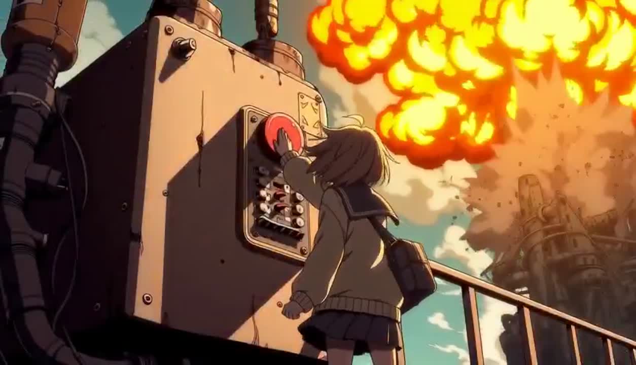 Seedance 2.0 Prompt: Anime Girl, Explosion & Color Shifts
