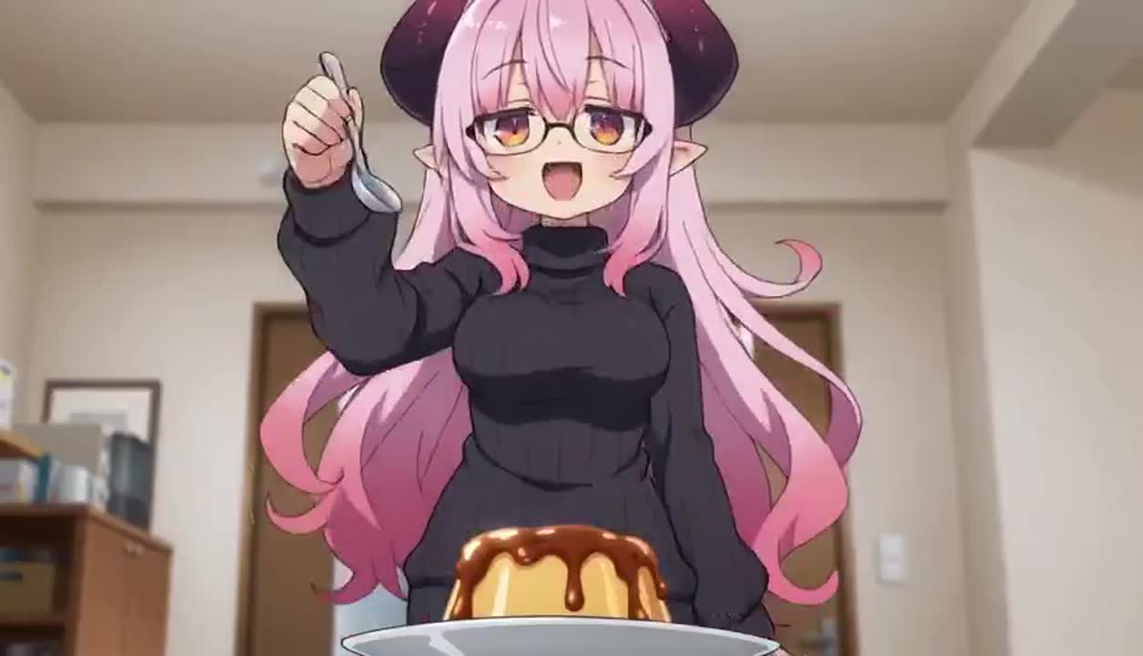 Seedance 2.0 Prompt: Anime Girl Enthusiastically Discussing Pudding