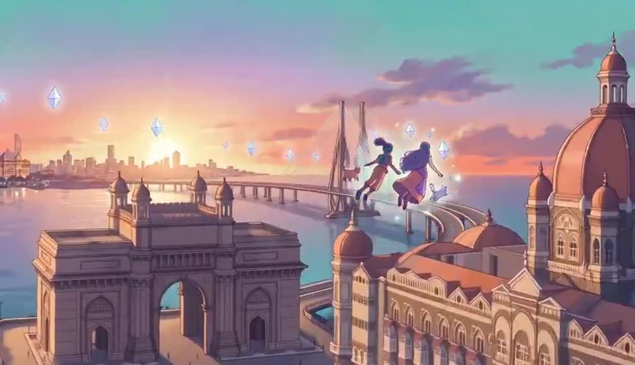 Seedance 2.0 Prompt: Anime Girls Soar Over Mumbai with ETH Crystals