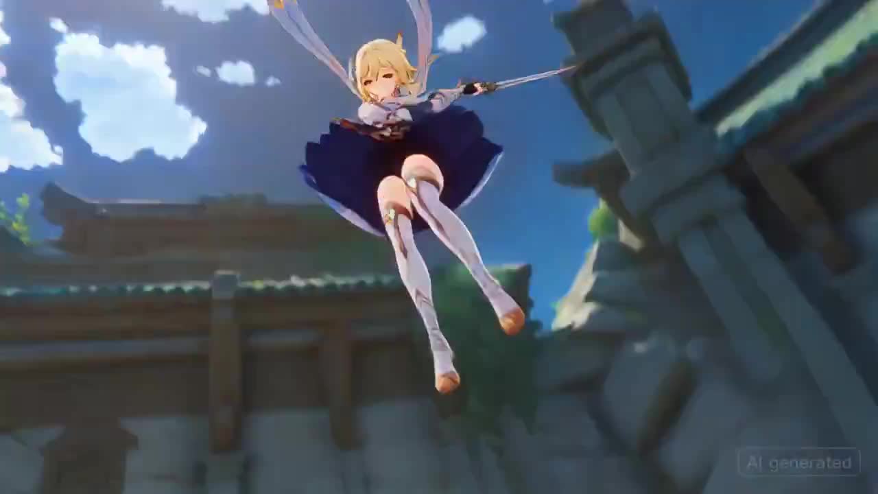 Genshin Impact's Lumine: Shattered Temple Spiral Slash - Seedance 2.0 Prompt