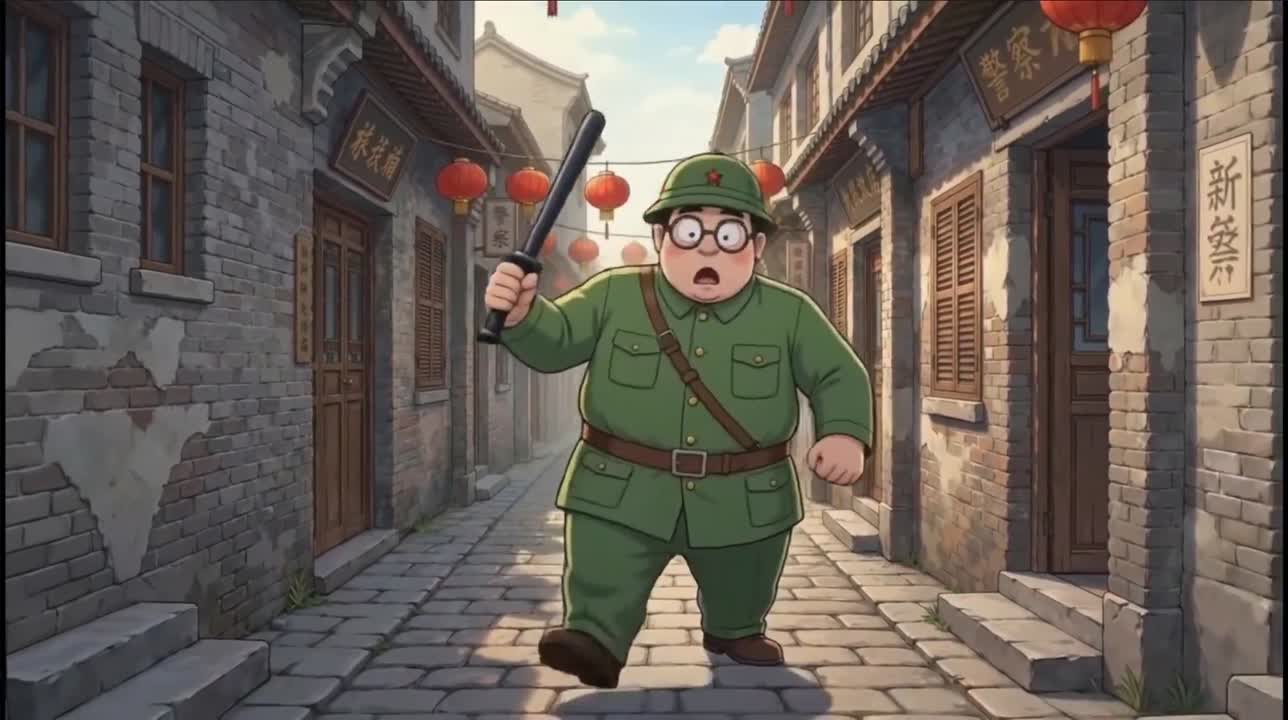 Seedance 2.0 Prompt: Anime Video - Funny Chinese Officer Sequence