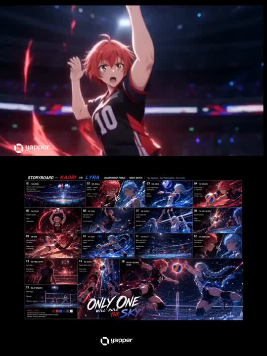Seedance 2.0 Prompt: Anime Volleyball Championship Cinematic