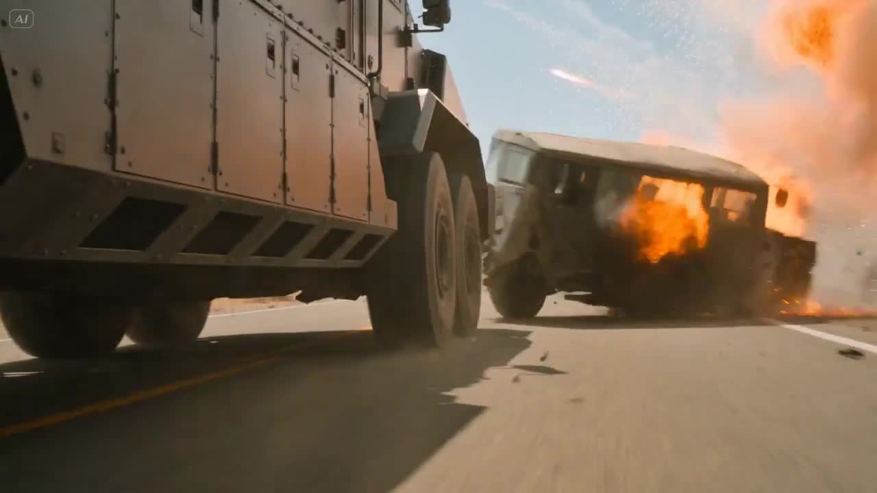 Seedance 2.0 Prompt: Armored Truck Desert Chase Video