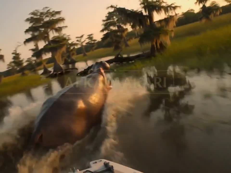 Bayou Hippo Surge Attack - Seedance 2.0 Prompt