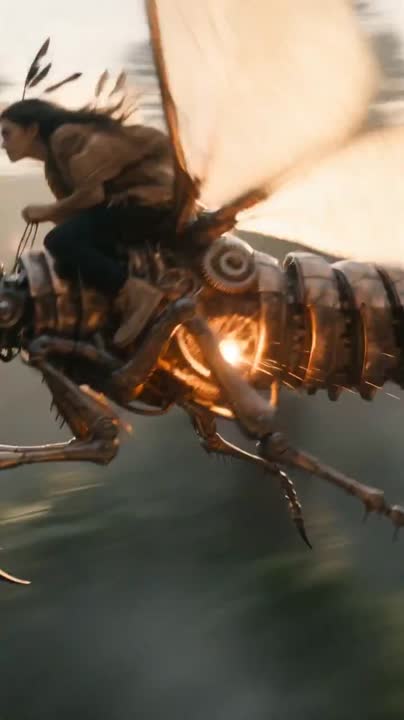 Biomechanical Insect Aerial Chase - Video 1 - Seedance 2.0 Prompt