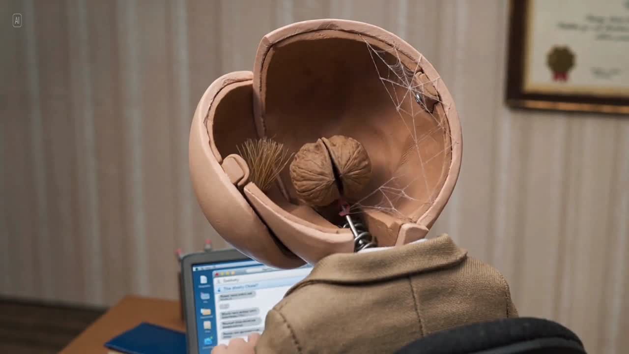 Seedance 2.0 Prompt: 'Brain Drain' Stop-Motion Animation