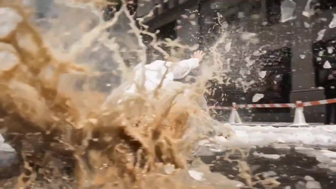 Bullet Time: Businessman Falls in Frozen NYC Street - Seedance 2.0 Prompt
