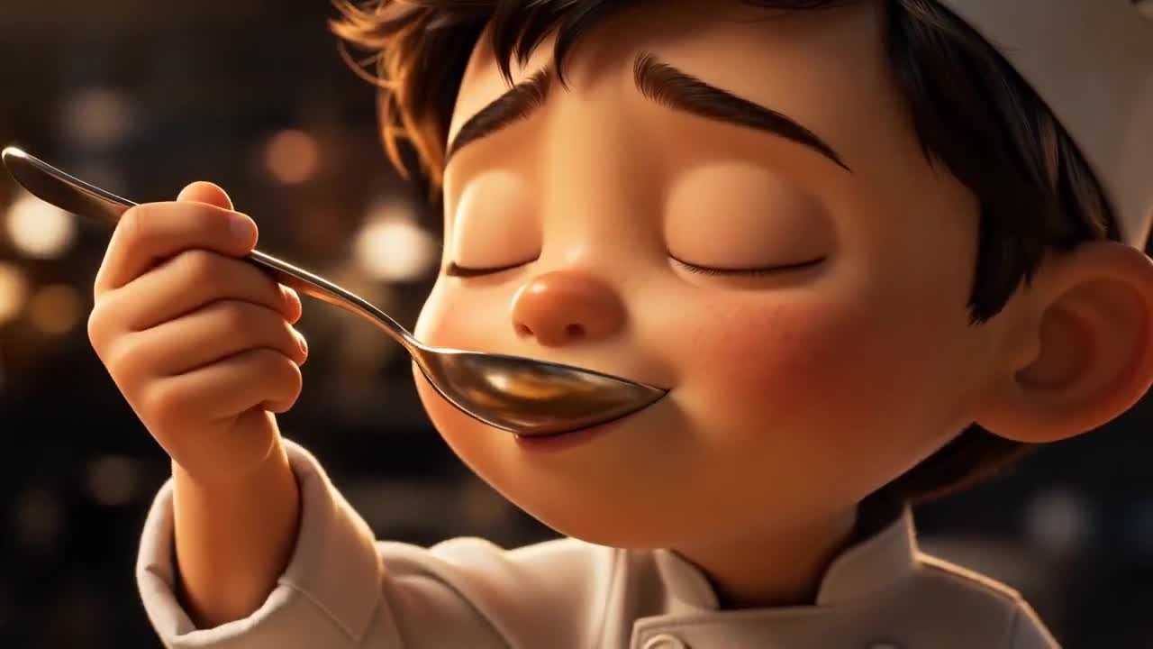 Cartoon Chef Boy Hotel Kitchen Sequence - Seedance 2.0 Prompt