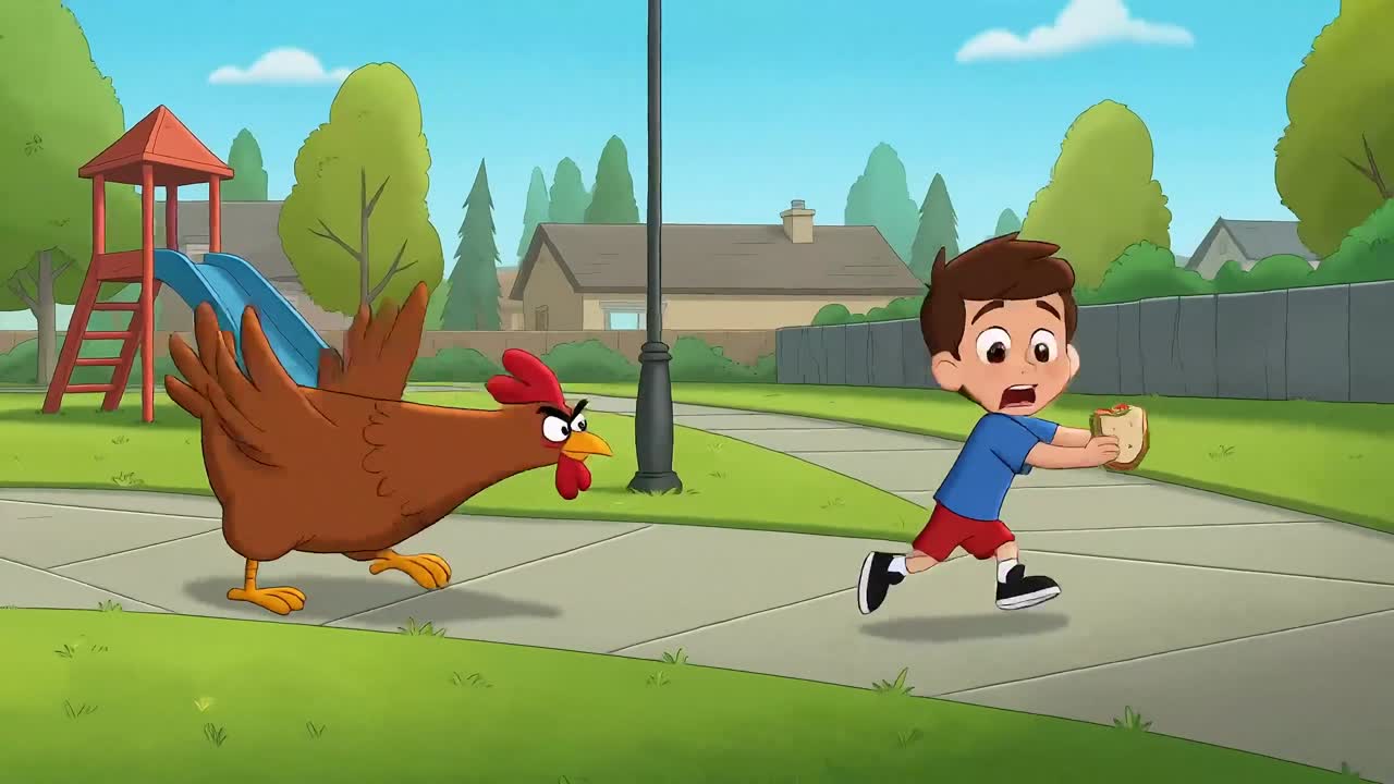 Seedance 2.0 Prompt: Cartoon Child & Chicken Chase Animated Video