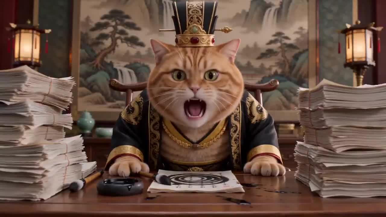 Seedance 2.0 Prompt: Comedic Cat Emperor Micro-Drama