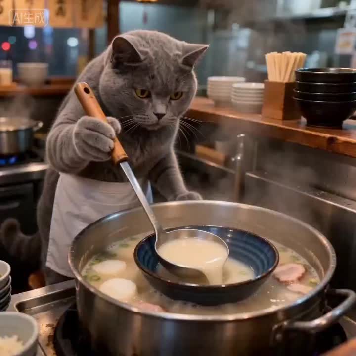 Seedance 2.0 Prompt: Cat Ramen Chef ASMR Video