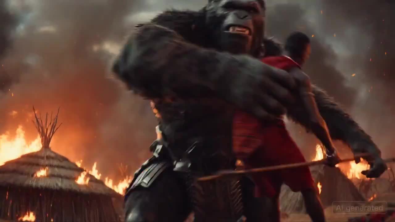 Seedance 2.0 Prompt: Armored Baboon Attacks Maasai Village