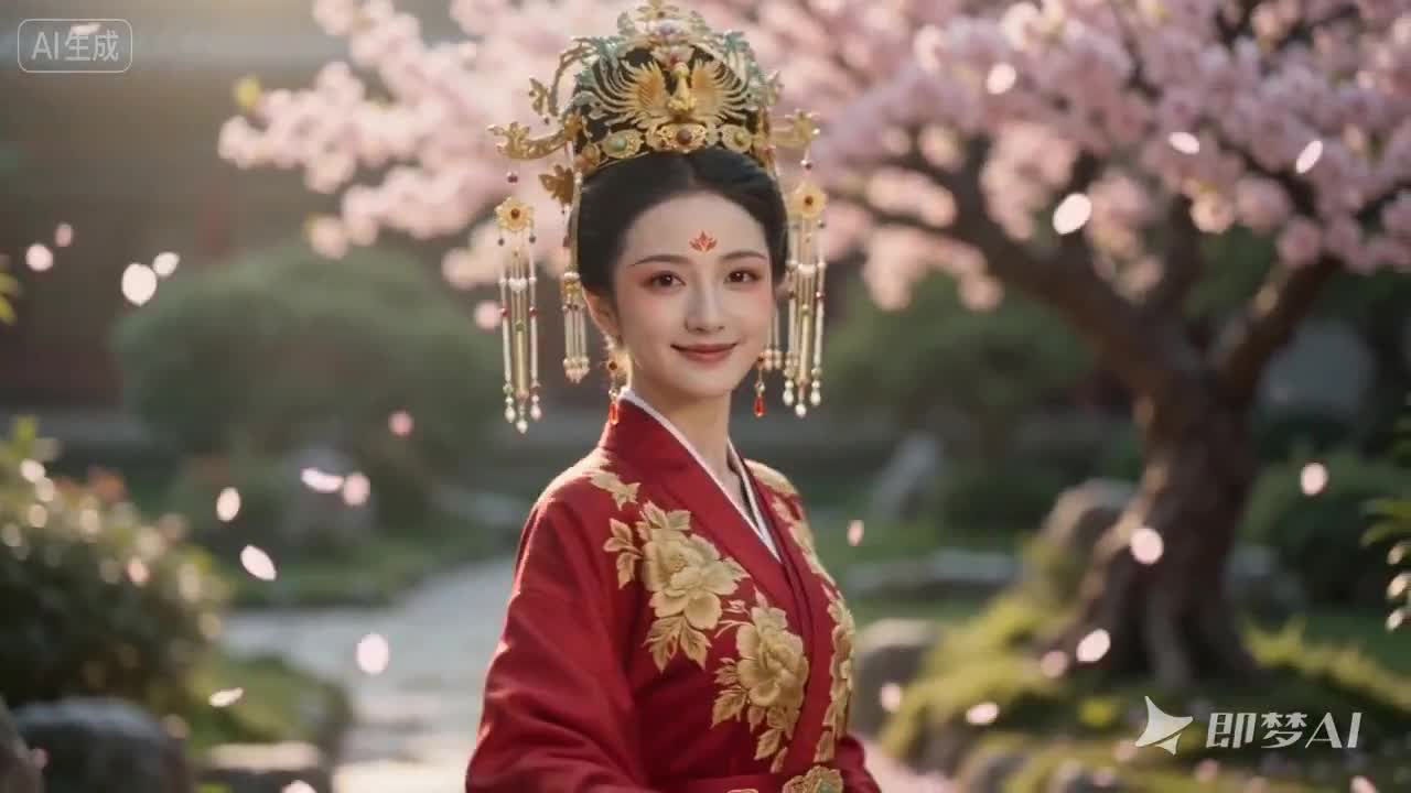 Seedance 2.0 Prompt: Hanfu Character Video with鳳凰 Crown