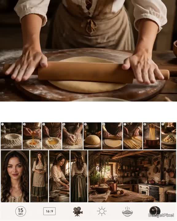 Seedance 2.0 Prompt: Chronological Pasta Cooking in a Persian Kitchen