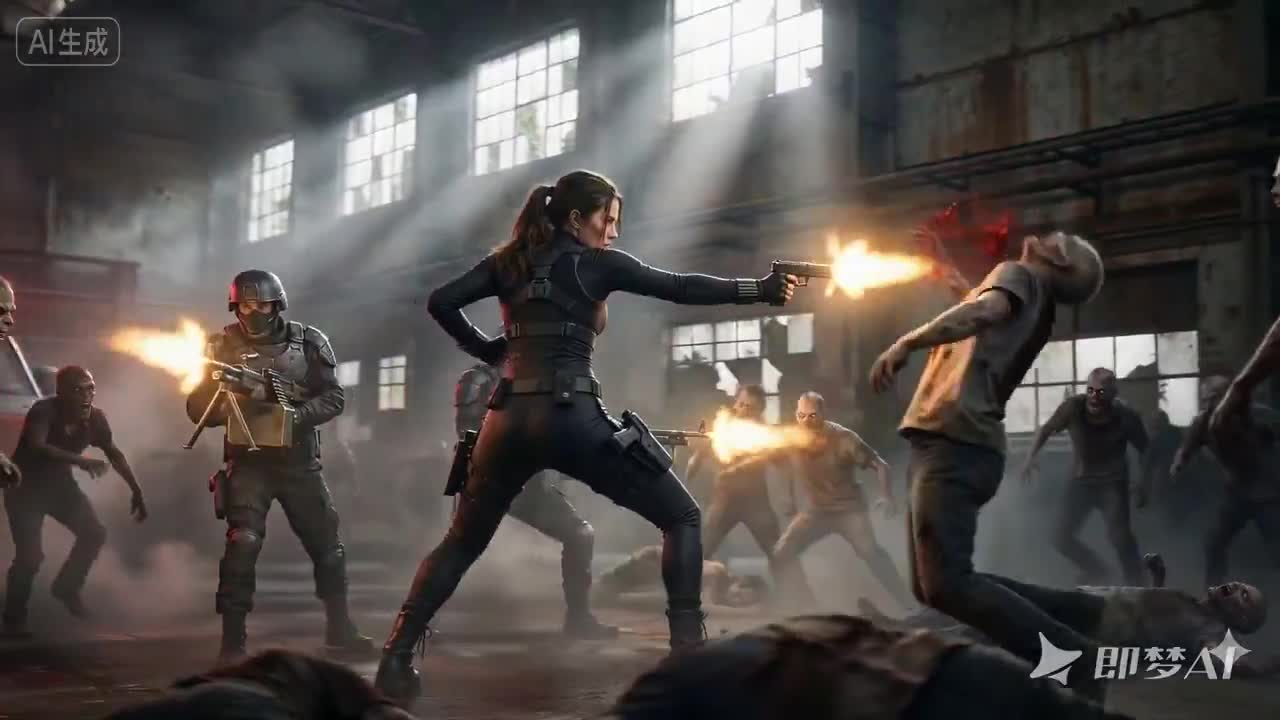 Seedance 2.0 Prompt: Cinematic Action Heroine in Factory