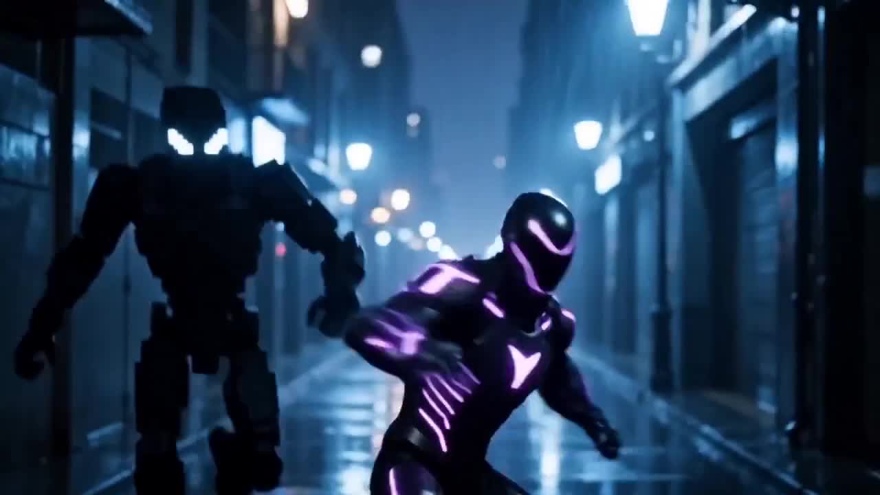 Seedance 2.0 Prompt: Cinematic Cyberpunk Alley Encounter
