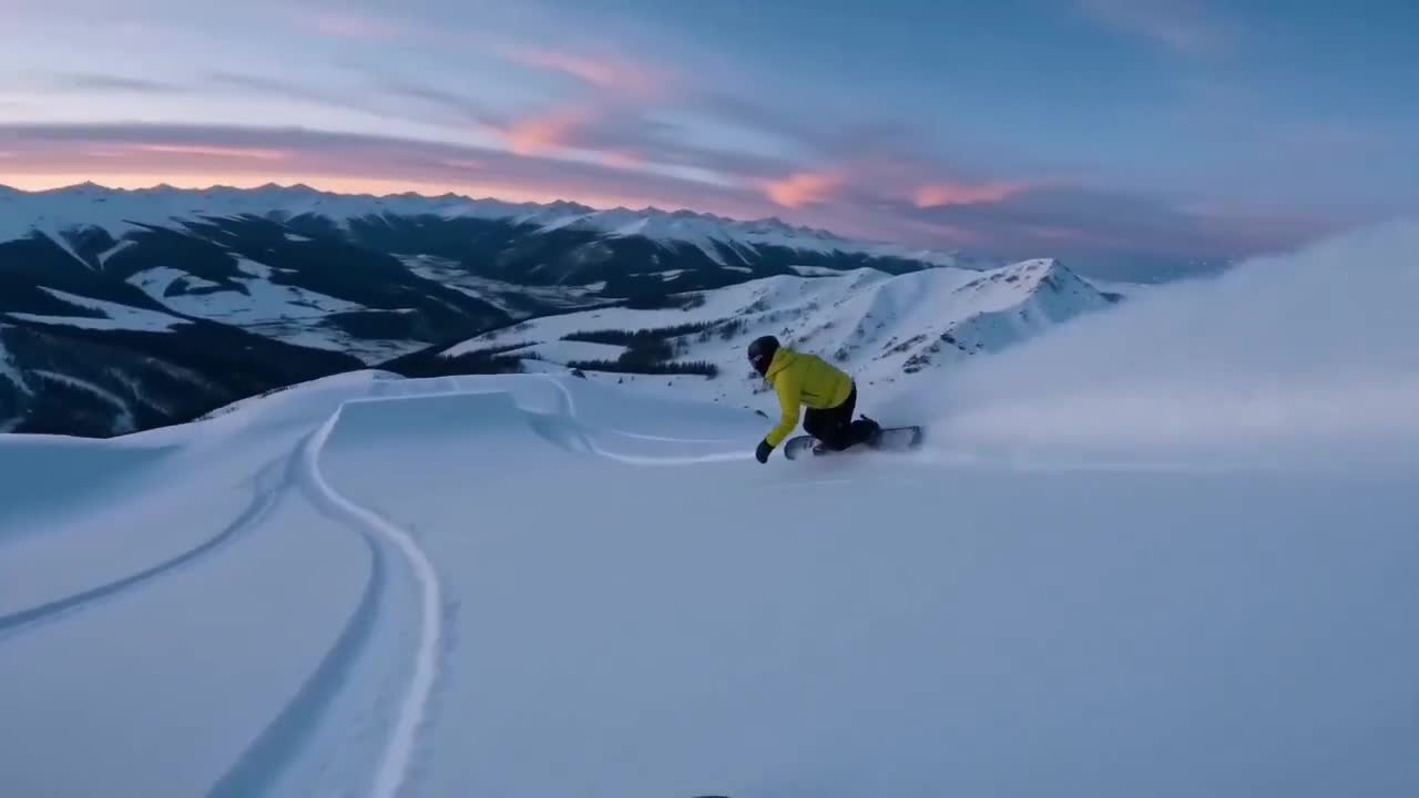 Seedance 2.0 Prompt: Cinematic FPV Snowboarding Video