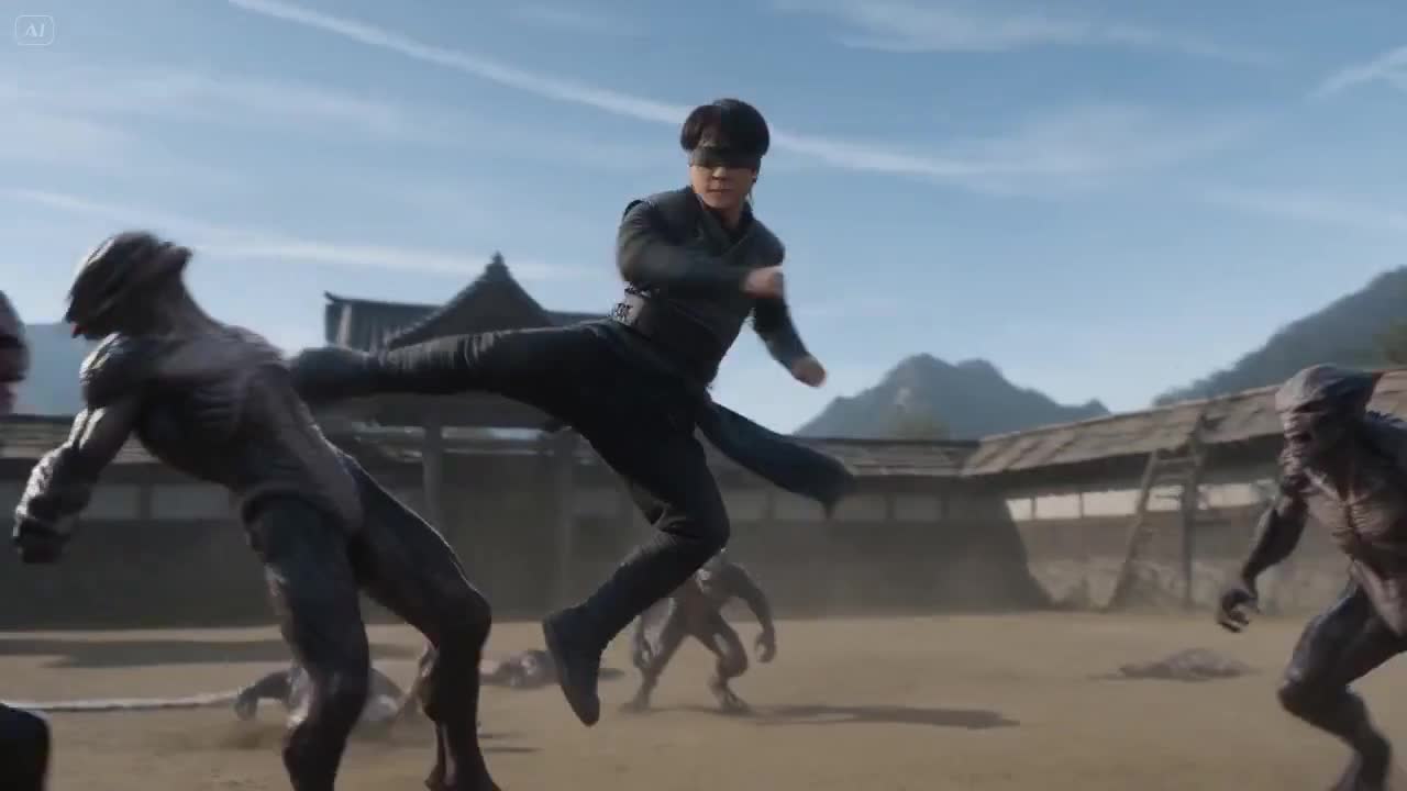Seedance 2.0 Prompt: Cinematic Martial Arts Monk vs Creatures