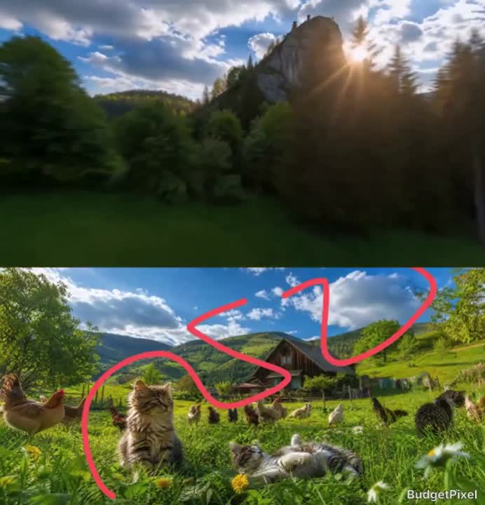 Cinematic Meadow Path and FPV Flight - Seedance 2.0 Prompt