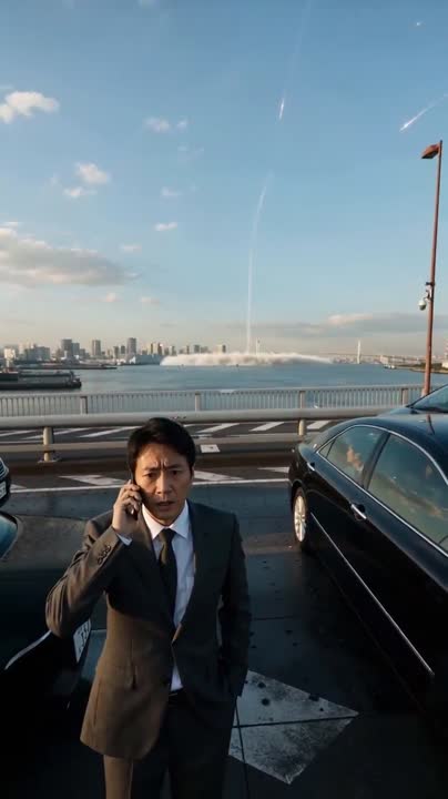 Seedance 2.0 Prompt: Cinematic Meteorite Fall over Tokyo Bay