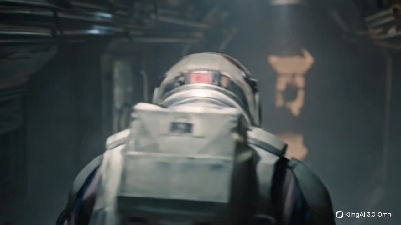 Seedance 2.0 Prompt: Astronaut in Dark Corridor
