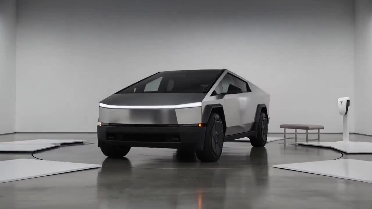 Seedance 2.0 Prompt: Tesla Cybertruck Showroom Reveal 4K Cinematic Video