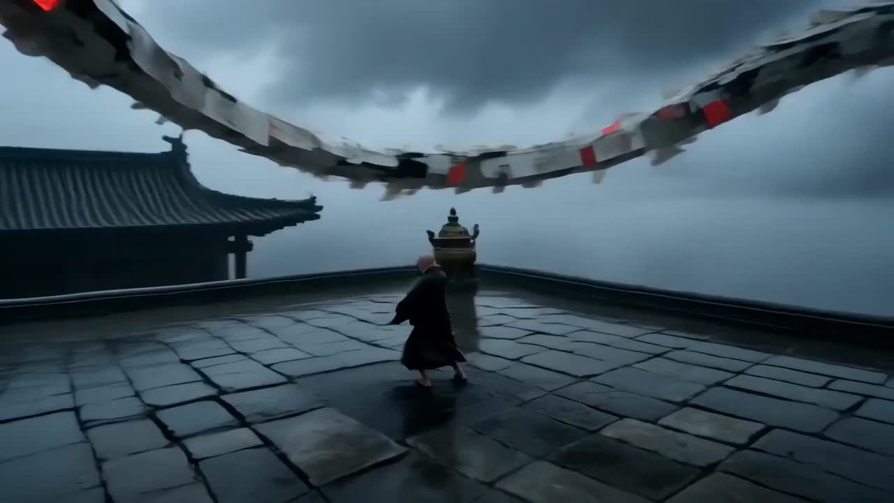 Seedance 2.0 Prompt: Cinematic Supernatural Duel - Ink Monk vs. Paper Dragon