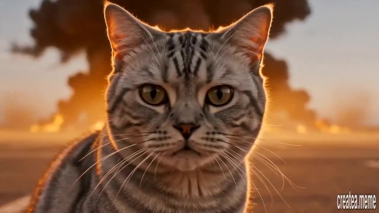 Seedance 2.0 Prompt: Cinematic Cat Explosion Meme Video