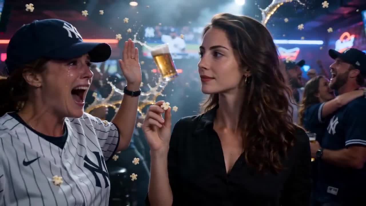 Seedance 2.0 Prompt: Cinematic Time-Freeze Sports Bar Scene Video