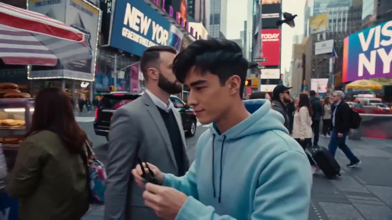 Seedance 2.0 Prompt: Cinematic Times Square Confidence Walk