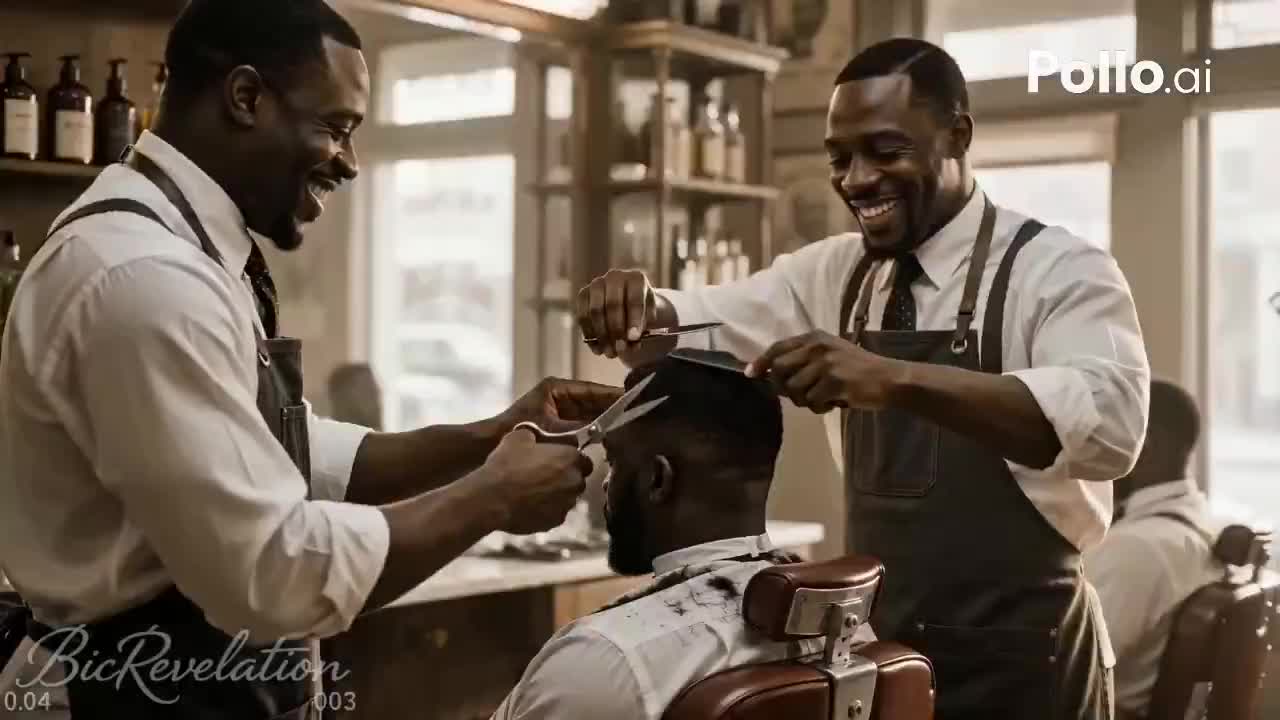 Seedance 2.0 Prompt: Vibrant 1920s Harlem Barbershop in Black & White