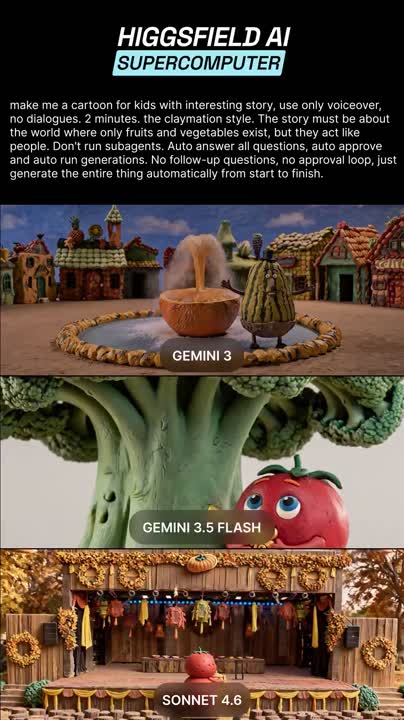 Claymation Fruit Kids Cartoon - Seedance 2.0 Prompt