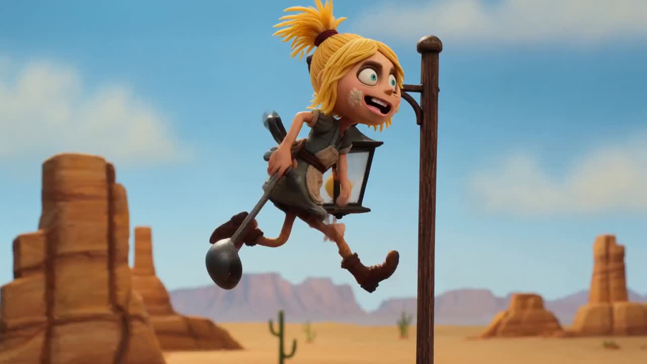Seedance 2.0 Prompt: Claymation Western Action Comedy