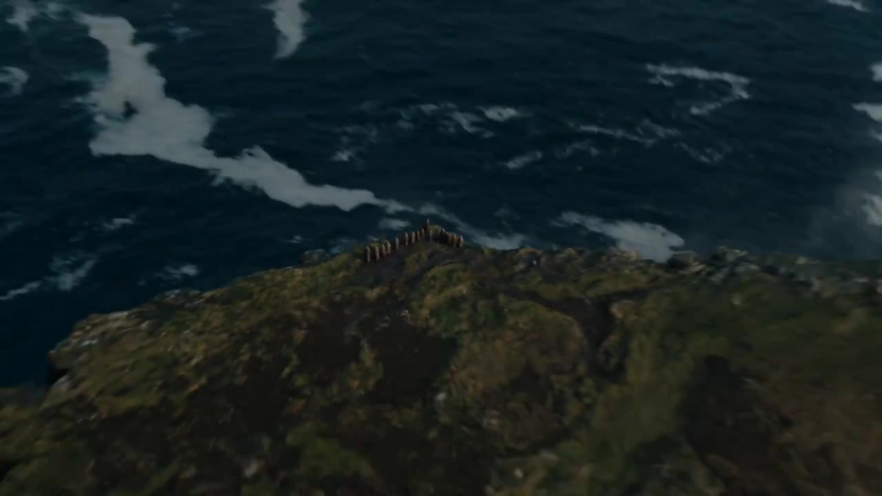 Seedance 2.0 Prompt: Dramatic Cliffside Ritual & Island Reveal