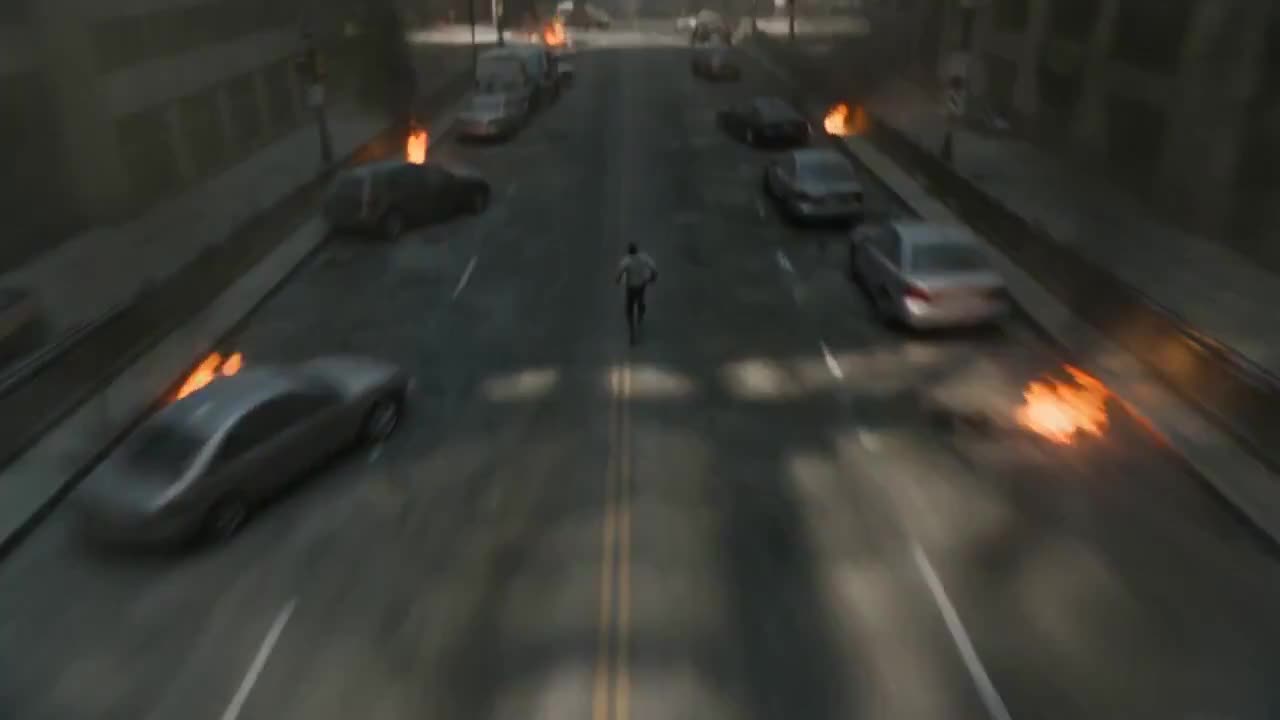 Seedance 2.0 Prompt: Collapsing City Disaster - Drone to Ground POV