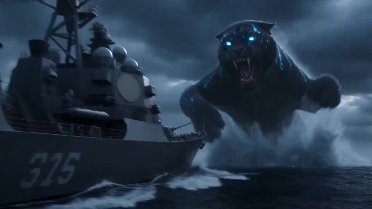 Seedance 2.0 Prompt: Colossal Feline Titan vs. Warships